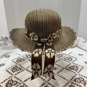 Easter - Little Girls Sunday Wedding Beach Hat With bow Size 2